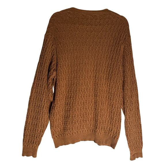 Peter‎ Millar 100% Cashmere Cable Knit Sweater Jumper Sz L Brown V-Neck Luxury - Picture 2 of 10